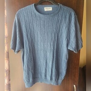 Alfred Dunner Dark Blue Short Sleeve Sweater Size Large